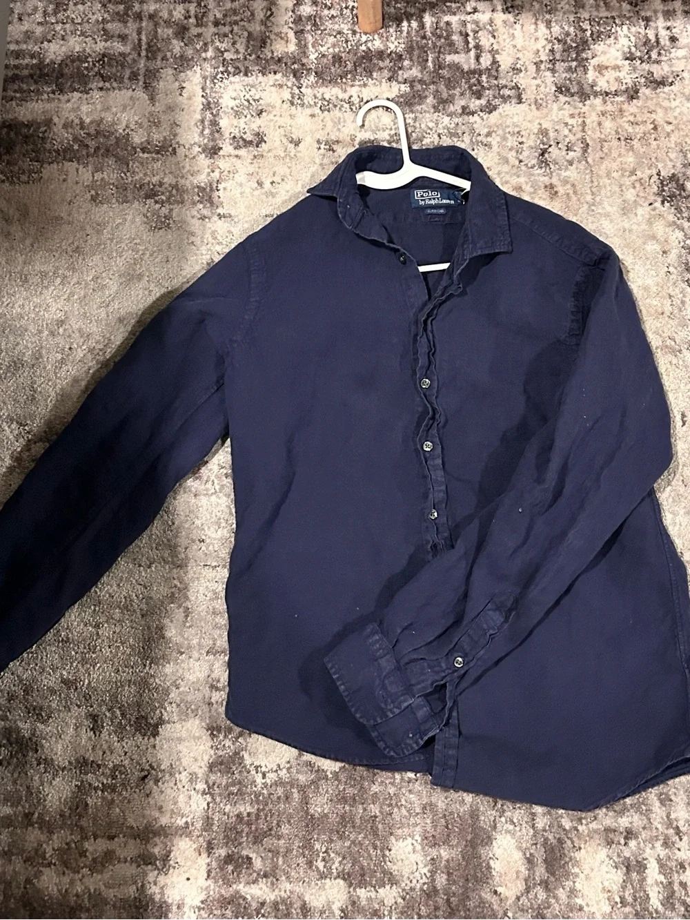 Polo by Ralph Lauren LinenNavy Long-Sleeve Button-Down shirt